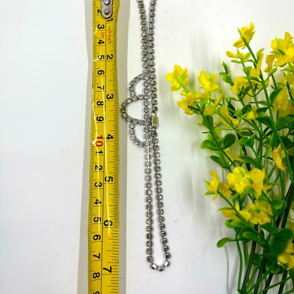 Crystal Rhinestone Vintage 14 Inch Choker Necklace - Picture 5 of 5